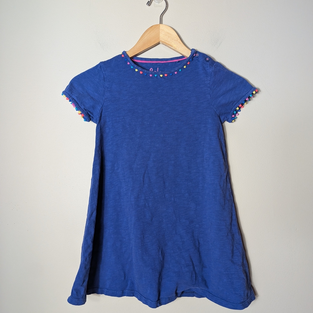 Mini Boden Blue Dress with Colorful Accents